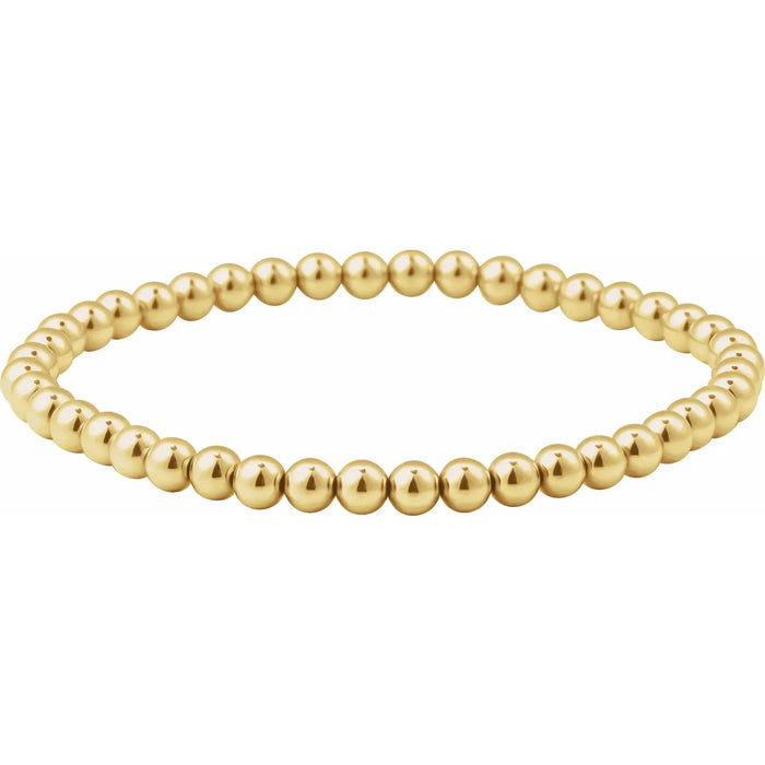 Stretchy 14K Gold Filled Bead Bracelet 4.0 MM