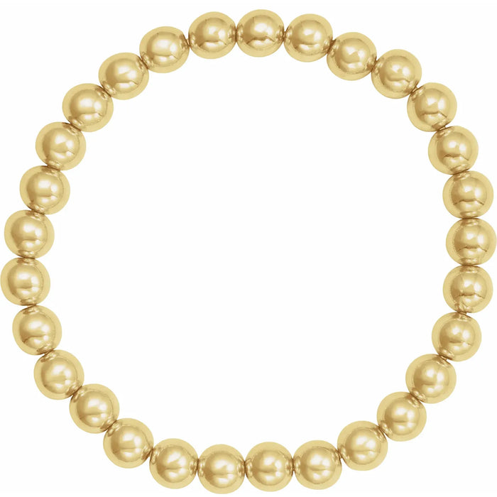 Stretchy 14K Gold Filled Bead Bracelet 6.0 MM