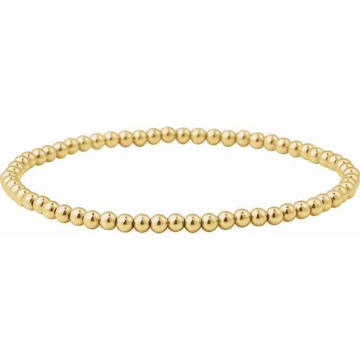 Stretchy 14K Gold Filled Bead Bracelet 3.0 MM