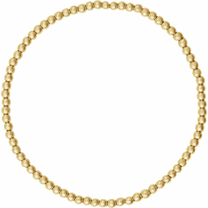 Stretchy 14K Gold Filled Bead Bracelet 2.5 MM