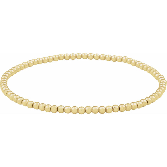 Stretchy 14K Gold Filled Bead Bracelet 2.5 MM