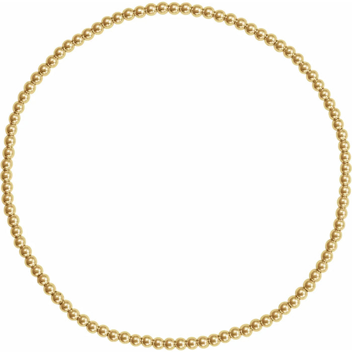 Stretchy 14K Gold Filled Bead Bracelet 2.0 MM