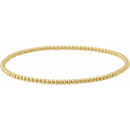 Stretchy 14K Gold Filled Bead Bracelet 2.0 MM