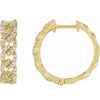 Chain Link 1/2 CTW Lab-Grown Diamond Hinged Hoop Earrings Solid 14K Yellow Gold