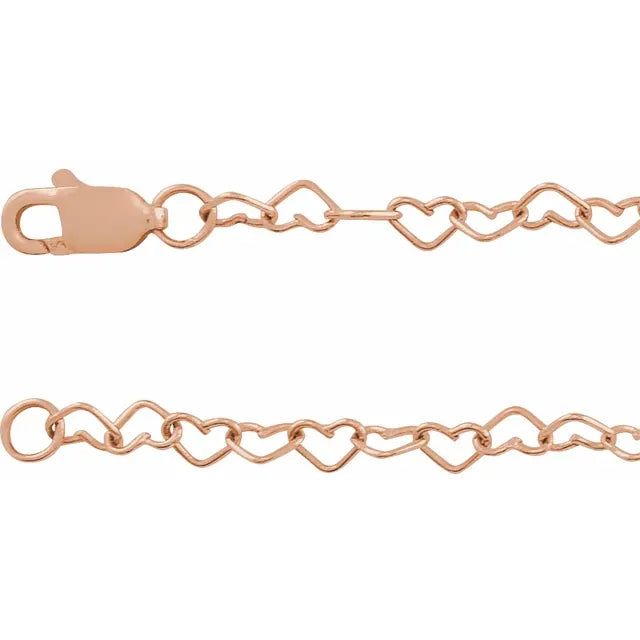 Have a Heart 14K Rose Gold Chain 16" Necklace by Vintage Magnality