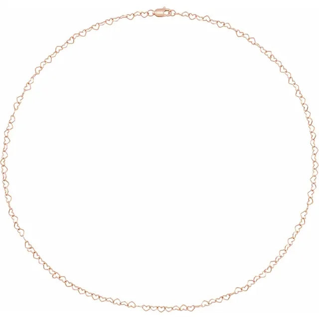Have a Heart 14K Rose Gold Chain 16" Necklace by Vintage Magnality