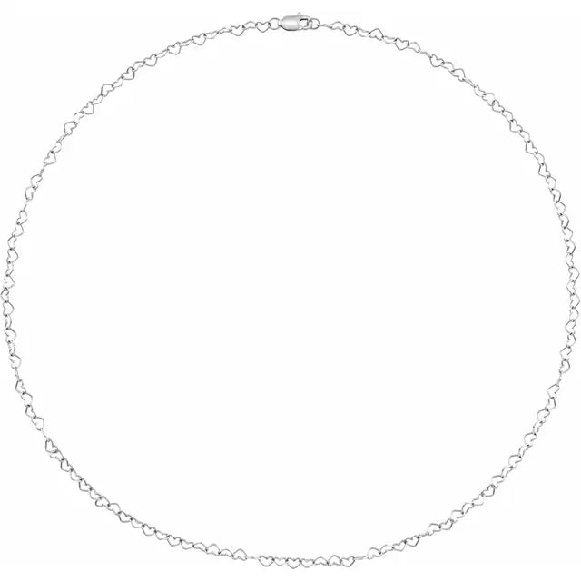 Have a Heart 14K White Gold Chain 16" Necklace by Vintage Magnality