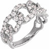 Chain Link 1 CTW Lab-Grown Diamond Ring Solid 14K White Gold 