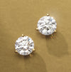 Lab Grown Diamond Stud Three Prong Earrings