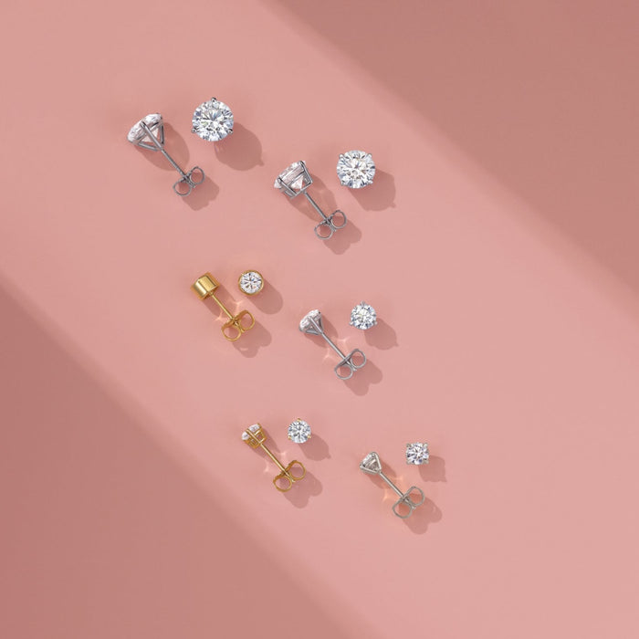 Lab-Grown Diamond Stud Earrings Featuring 3 Prong Stud Earrings