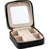 Inside of Black Leatherette Jewelry Box Travel Case With Mirror