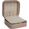 Inside of Blush Leatherette Jewelry Box Travel Case With Mirror