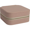 Outside of Blush Leatherette Jewelry Box Travel Case With Mirror