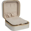 Inside of Leatherette Champagne Jewelry Box Travel Case With Mirror