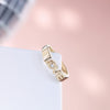 Diamond Solitaire Love Block Style Ring Solid Gold 