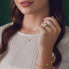 Model wearing Natural White Sapphire Style (Botton Necklace)