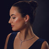 Model wearing Open Back Mixed Shape Lab-Grown Diamond Hoop Earrings 