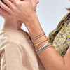 Model Wearing Natural Diamond Adjustable Bolo Style Bracelet