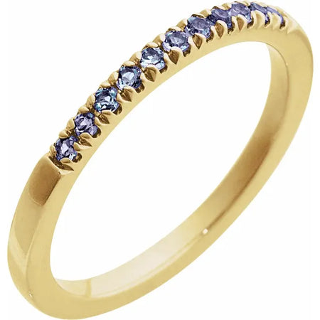Natural Alexandrite Stacking Ring 14K Yellow Gold