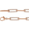 1 CTW Natural Diamond Link Chain Bracelet in Solid 14K Rose Gold 