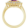 Natural Oval Pink Tourmaline & 3/8 CTW Lab-Grown Diamond Halo Style Ring Solid 14K Yellow Gold 