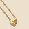 November Birthstone Citrine Heart Shaped Gemstone Solid Gold Necklace