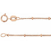 1 MM Solid Beaded Curb Chain Necklace in Solid 14K Rose Gold 