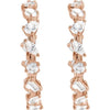 2 CTW Open Back Mixed Shape Lab-Grown Diamond Hoop Earrings Solid 14K Rose Gold 