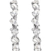 2 CTW Open Back Mixed Shape Lab-Grown Diamond Hoop Earrings Solid 14K White Gold 