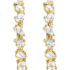 2 CTW Open Back Mixed Shape Lab-Grown Diamond Hoop Earrings Solid 14K Yellow Gold 