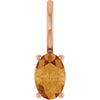 An oval-cut citrine gemstone pendant in a rose gold setting shown on a plain white background.