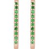 Tsavorite Garnet Link Shape Hinged Gemstone Hoop Earrings Solid 14K Rose Gold 