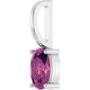 White gold pendant with pink tourmaline gemstone on a white background