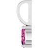 Pink gemstone pendant on a white background