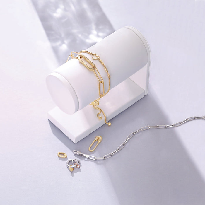Power Hungry Elongated Flat Paperclip Chain Necklace 
