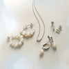 Sterling Silver Cultured White Pearl Open Back Hoop Earrings 
