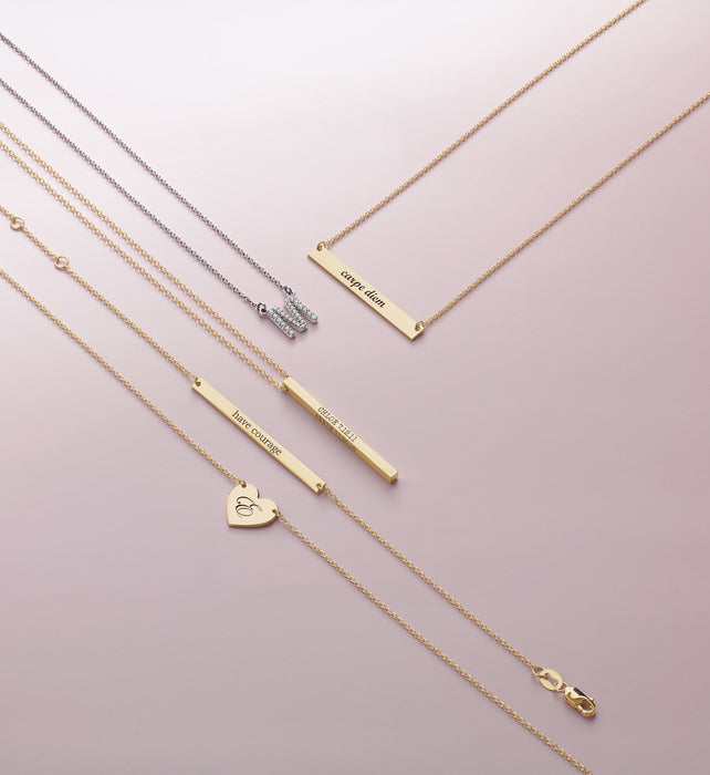 Personalized Jewelry Featuring our Initial Diamond Necklace Solid Gold 
