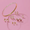 Valentines Day Jewelry Gifts Pink Enamel Solid 14K Gold Jewelry