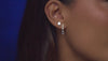 Video of Model wearing Glamorous Emerald 4 Prong Lab-Grown Diamond Stud Earrings Solid 14K Gold