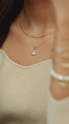 Video of Model wearing our Heart Toggle Clasp & Paperclip Style Chain 6" Bracelet Solid 14K Yellow Gold 