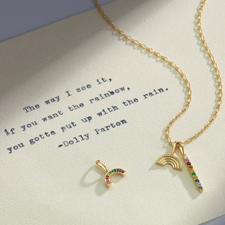 Dolly Parton Inspirational Quote with Rainbow Charms