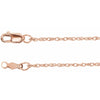 Rope Chain Necklace 1.25 MM with Lobster Clasp in 14K Rose Gold 