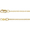 Rope Chain Necklace 1.25 MM with Lobster Clasp in 14K Yellow Gold 