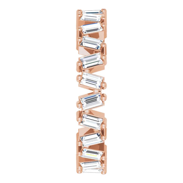 Scattered Lab-grown Diamond Eternity Band Ring Solid Rose Gold Size 7