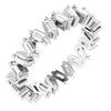 Scattered Lab-grown Diamond Eternity Band Ring Solid White Gold Size 7
