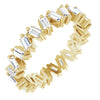 Scattered Lab-grown Diamond Eternity Band Ring Solid Yellow Gold Size 7