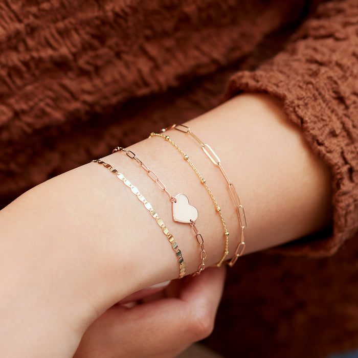 Solid Gold Bracelets Featuring Our All That Glitters Mirror Link Chain Bracelet