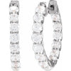 Dazzling 2 1/5 CTW Natural or Lab-Grown Diamond Inside Outside Hoop Earrings Solid 14K White Gold