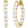 Dazzling 2 1/5 CTW Natural or Lab-Grown Diamond Inside Outside Hoop Earrings Solid 14K Yellow Gold