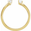 Two-Stone Lab-Grown Pear Diamond Bypass Ring Solid 14K Yellow Gold